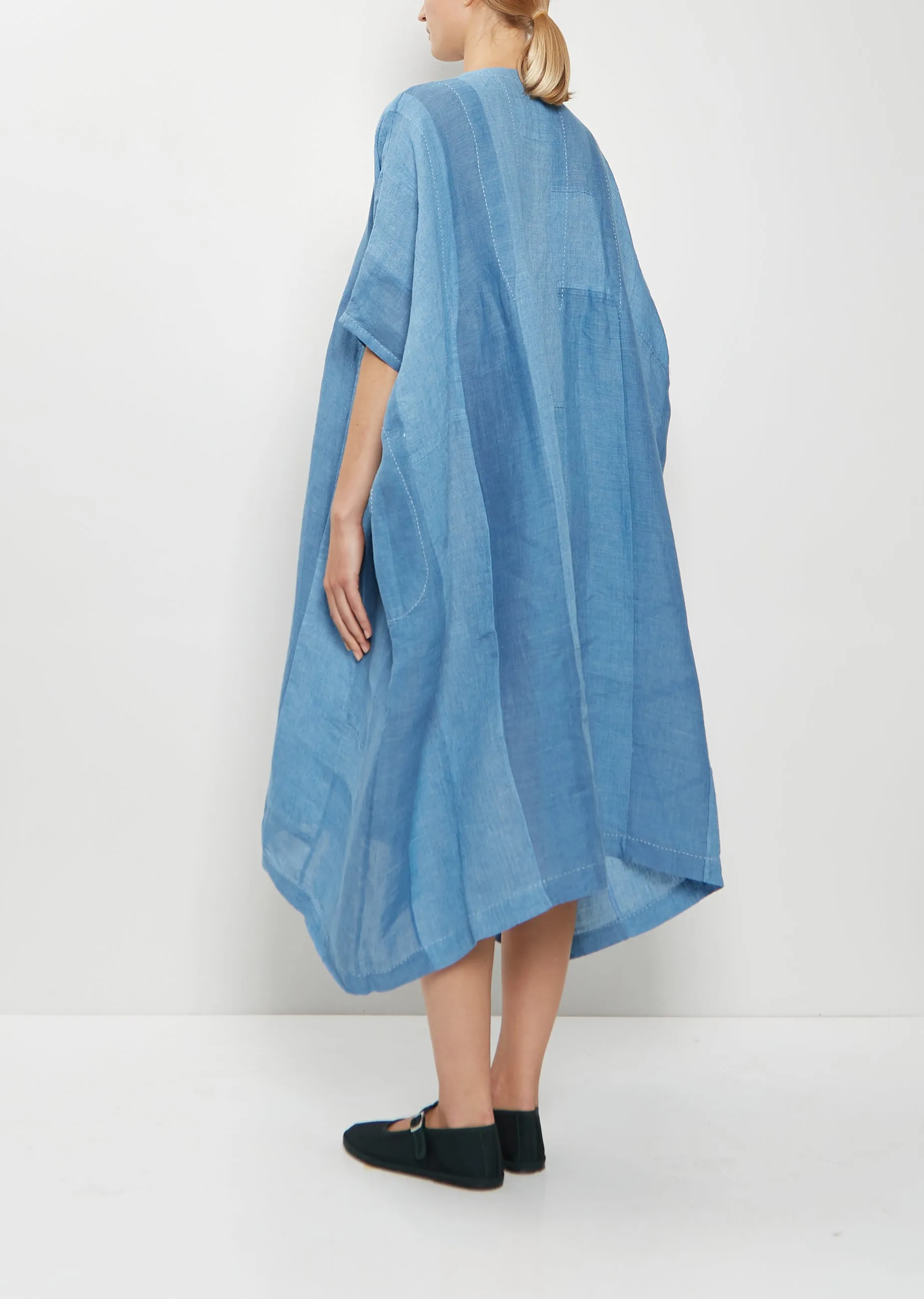 Yoruba Handwoven Linen Tunic Dress — Denim sold by La Garconne product image thumbnail 3
