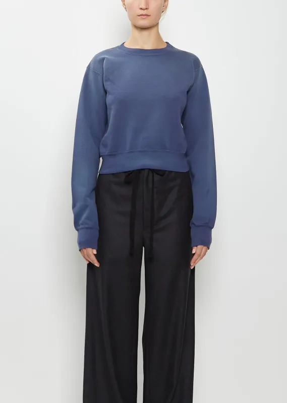 Dyed Pima Cotton Sweatshirt — Light Navy sold by La Garconne
