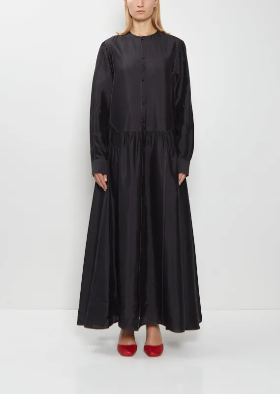 Button Silk A-line Dress made by Lemaire