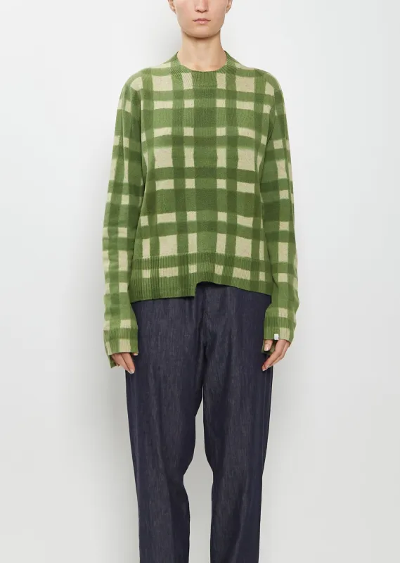 Hand-Dyed Wool Cashmere Silk Pullover — Green sold by La Garconne