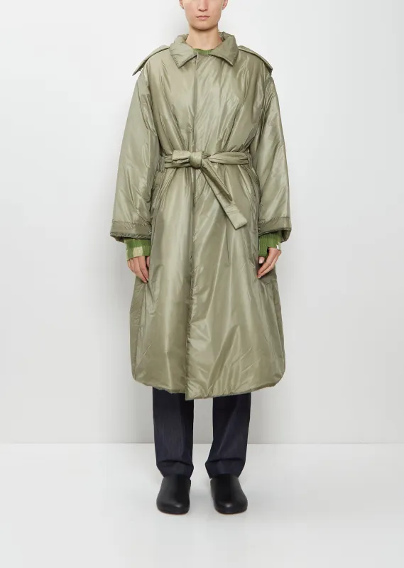 Technical Padded Coat — Light Green sold by La Garconne