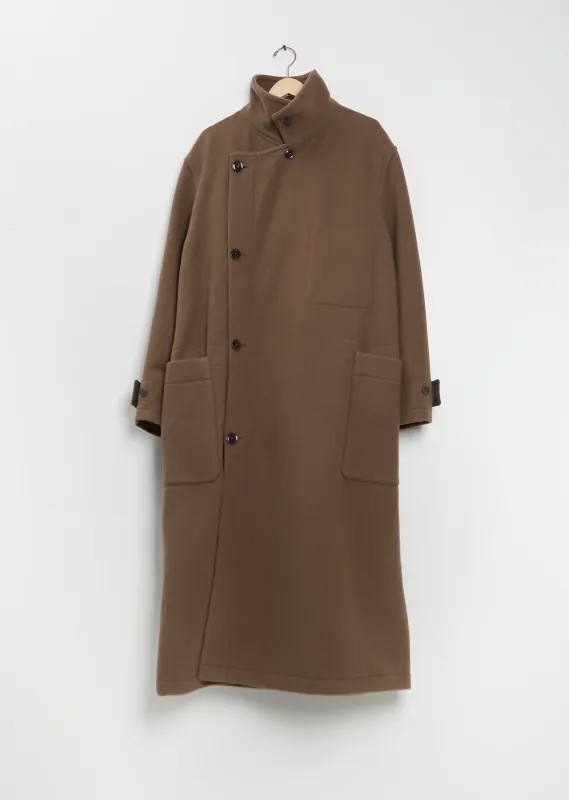 Wrap Wool Coat — Dark Squirrel sold by La Garconne