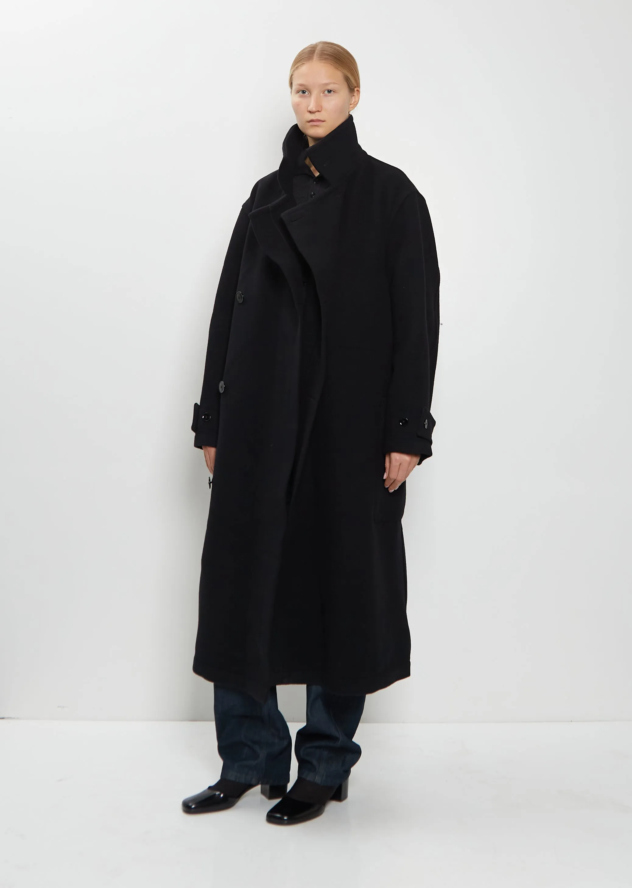 Wrap Wool Coat — Black sold by La Garconne product image thumbnail 3