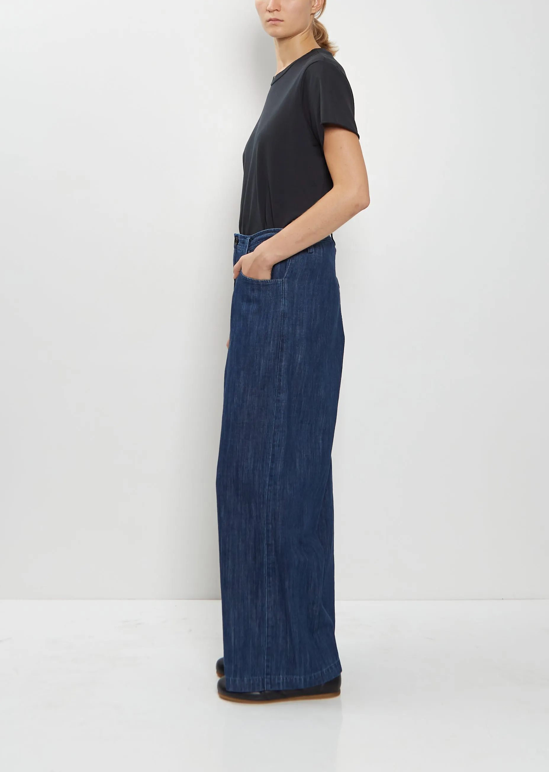 Denim Long Straight Pants sold by La Garconne product image thumbnail 2