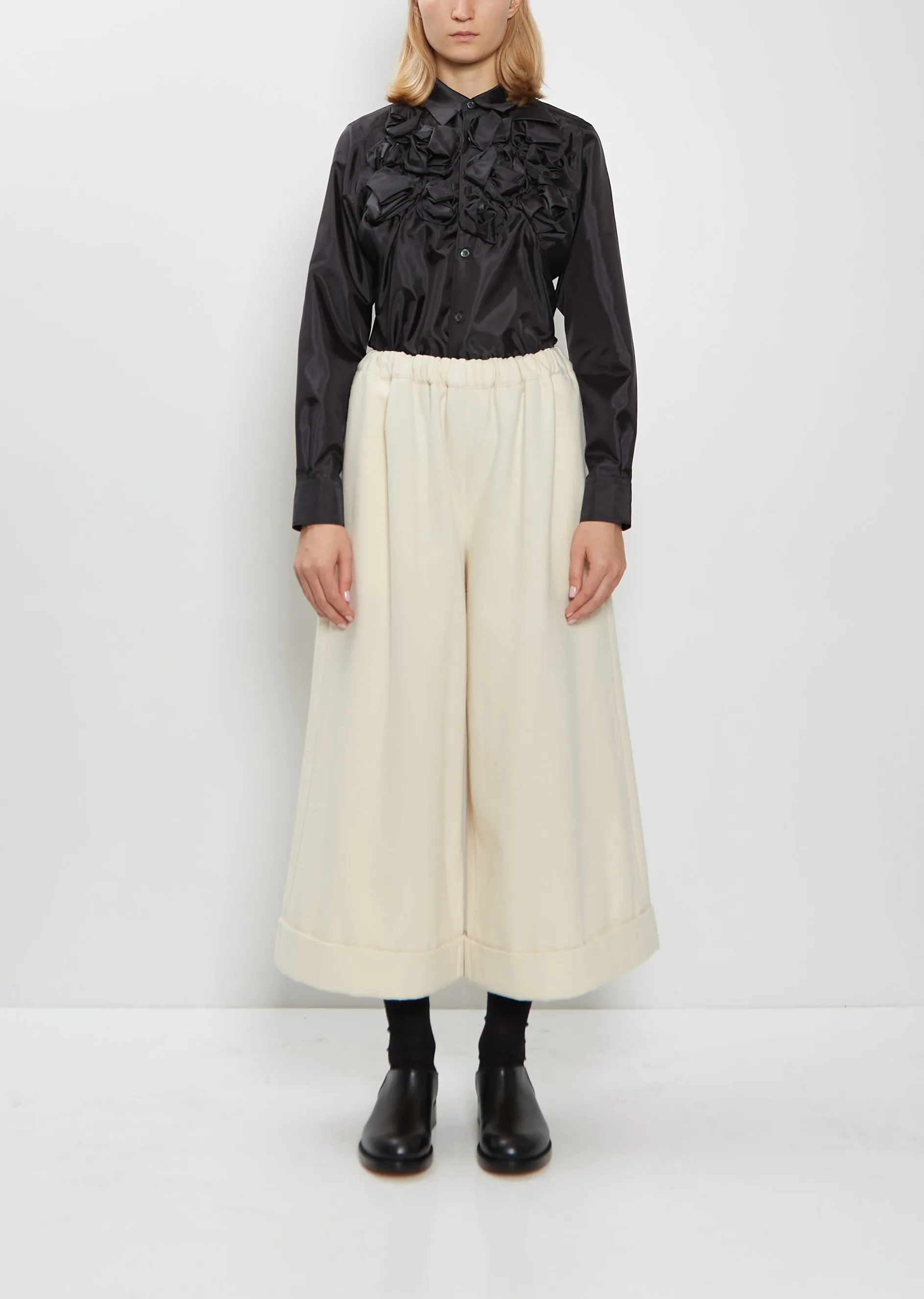 Wool Flannel Wide Leg Pants sold by La Garconne