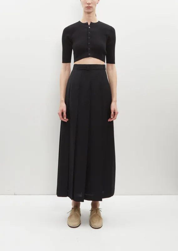 Tropical Wool Kid Mohair Pleated Skirt sold by La Garconne