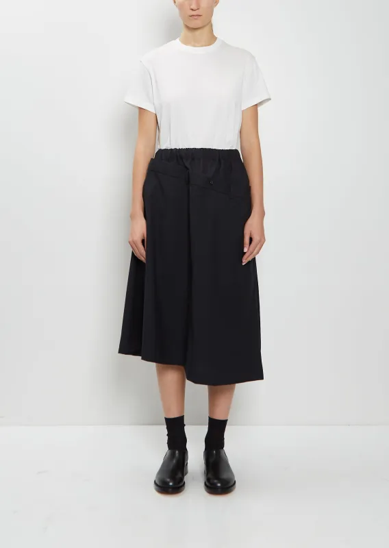 Tropical Wool Asymmetrical Skirt sold by La Garconne