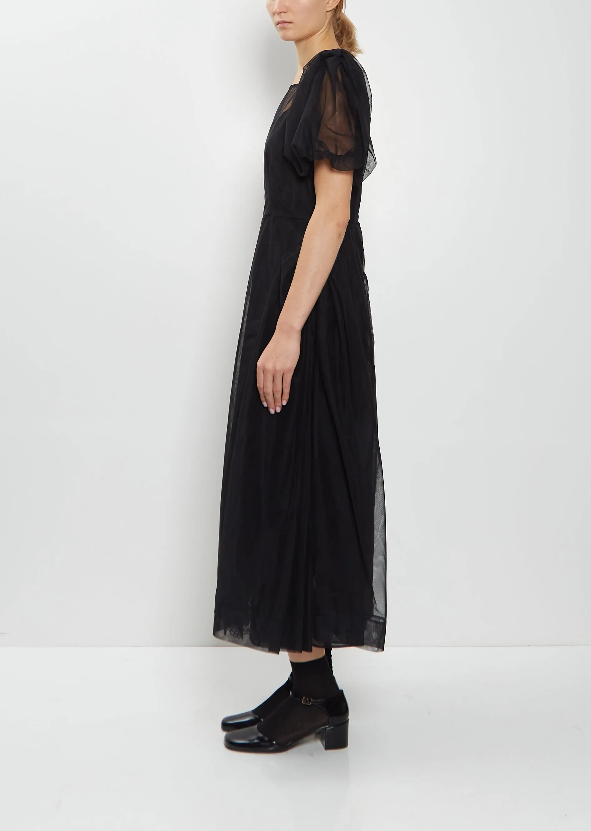 Bow Puff Sleeve Hip Detail Tulle Dress sold by La Garconne product image thumbnail 2