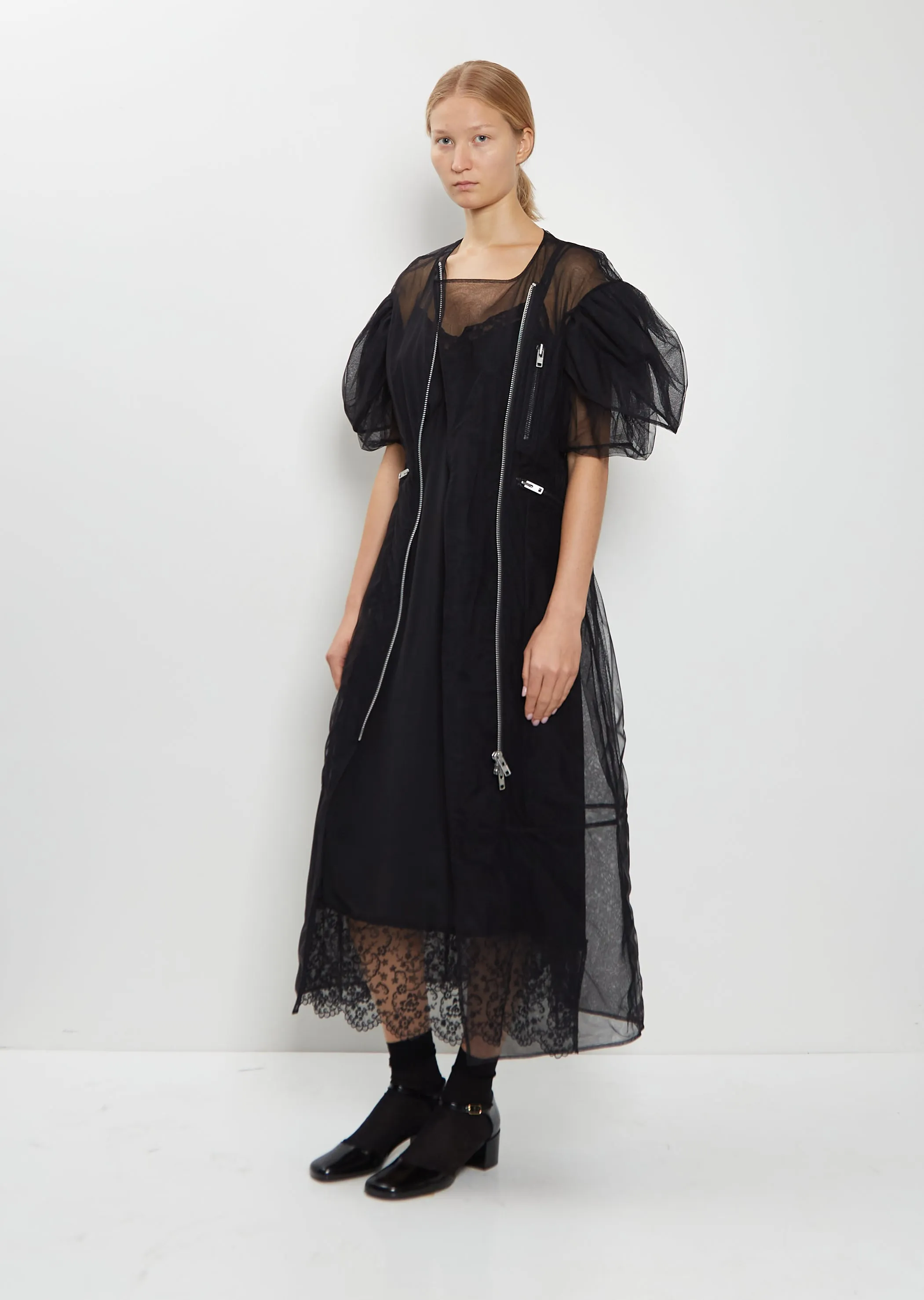 Petal Sleeve Sheer Tulle Biker Dress sold by La Garconne product image thumbnail 4