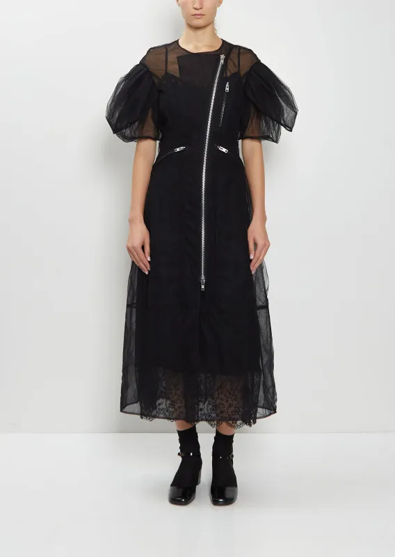 Petal Sleeve Sheer Tulle Biker Dress sold by La Garconne