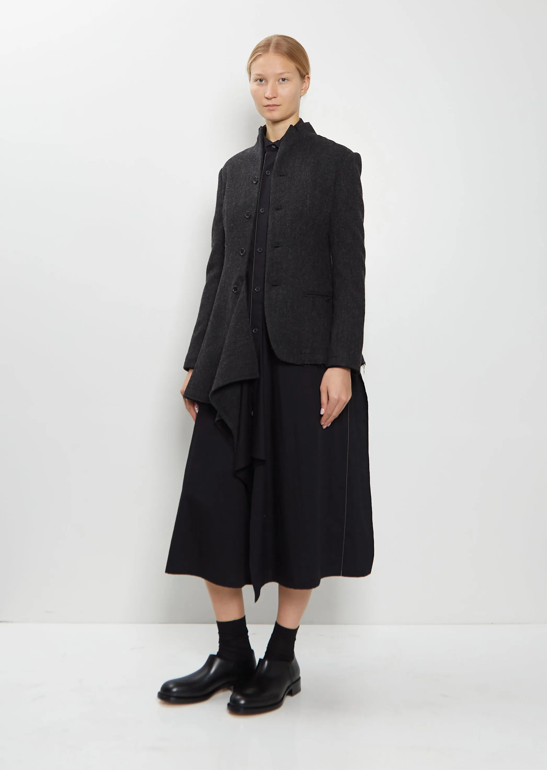 Stand Collar Wool Tweed Jacket sold by La Garconne product image thumbnail 4