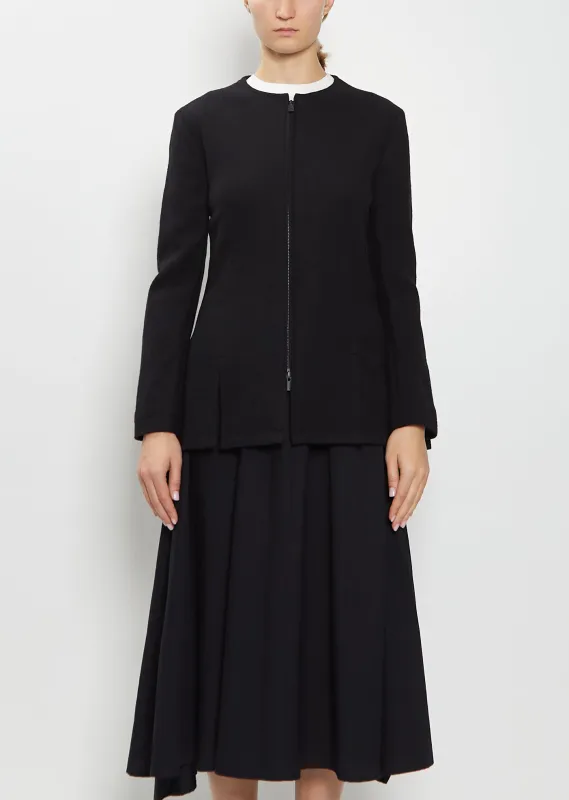 Front Zip Tailored Wool Jacket sold by La Garconne