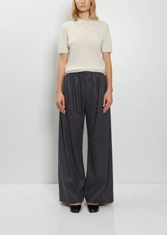 Trace Pleated Felted Wool Trousers made by Meta Campania Collective