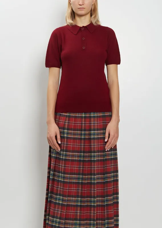 Josh Felted Cashmere Polo — Burgundy sold by La Garconne