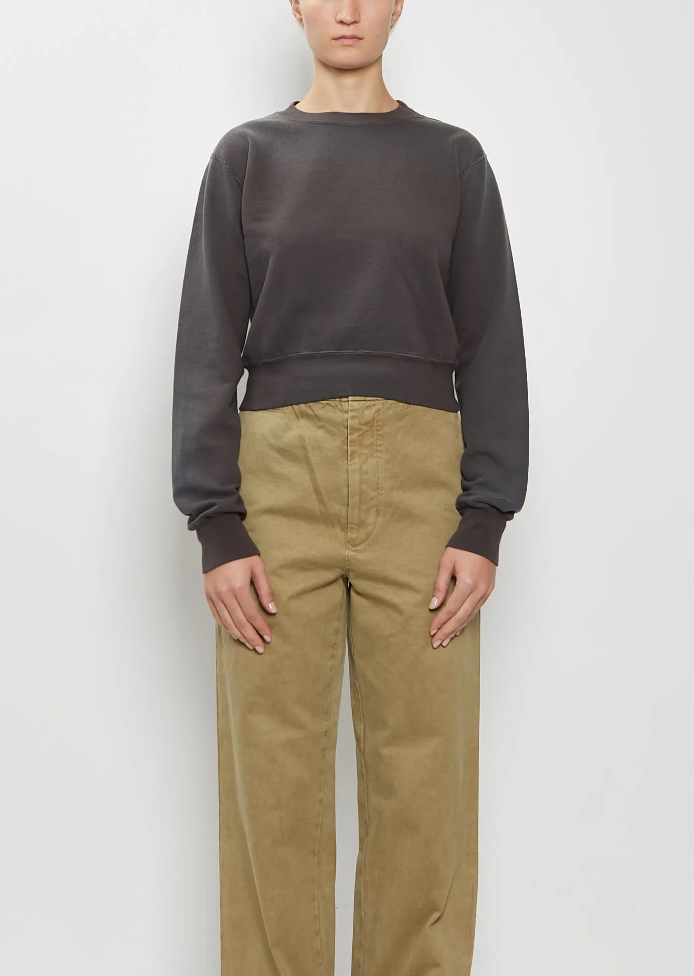 Dyed Pima Cotton Sweatshirt — Ink Black sold by La Garconne