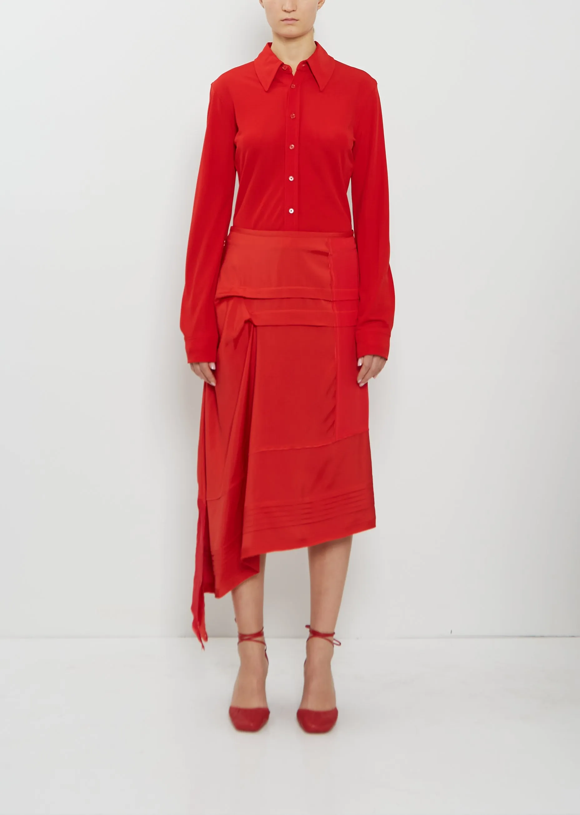 Silk Blend Pleated Skirt sold by La Garconne