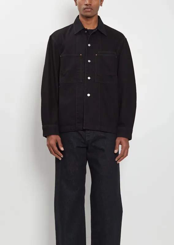Workwear Cotton Overshirt — Black sold by La Garconne
