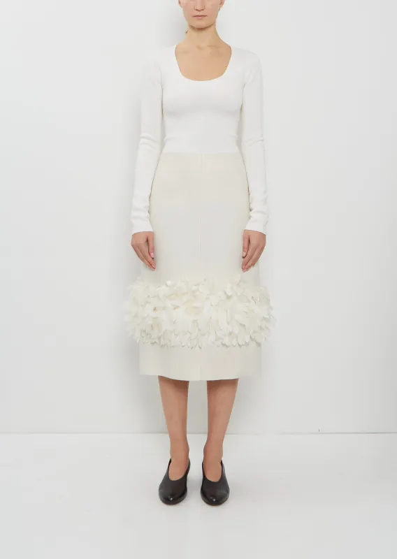 Petal Wool Silk Skirt made by Toteme