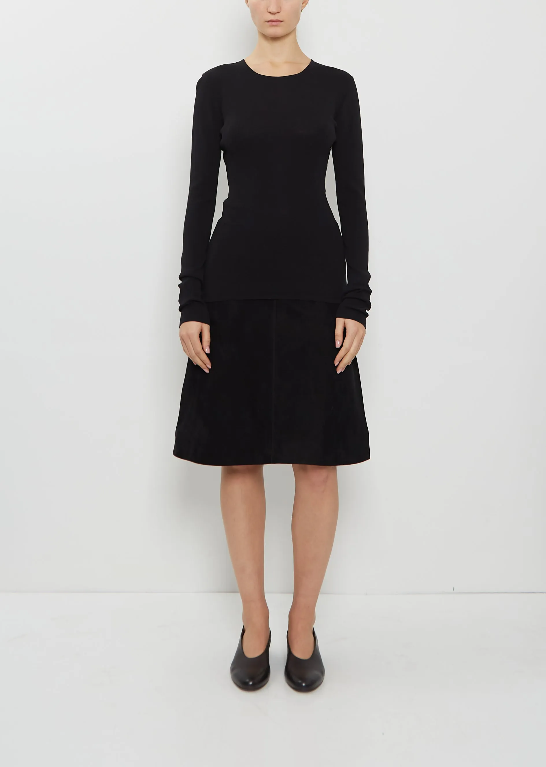 Suede A-Line Skirt sold by La Garconne
