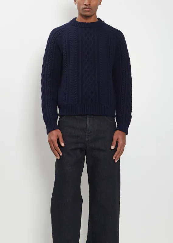 Isla Cashmere Cable Sweater sold by La Garconne