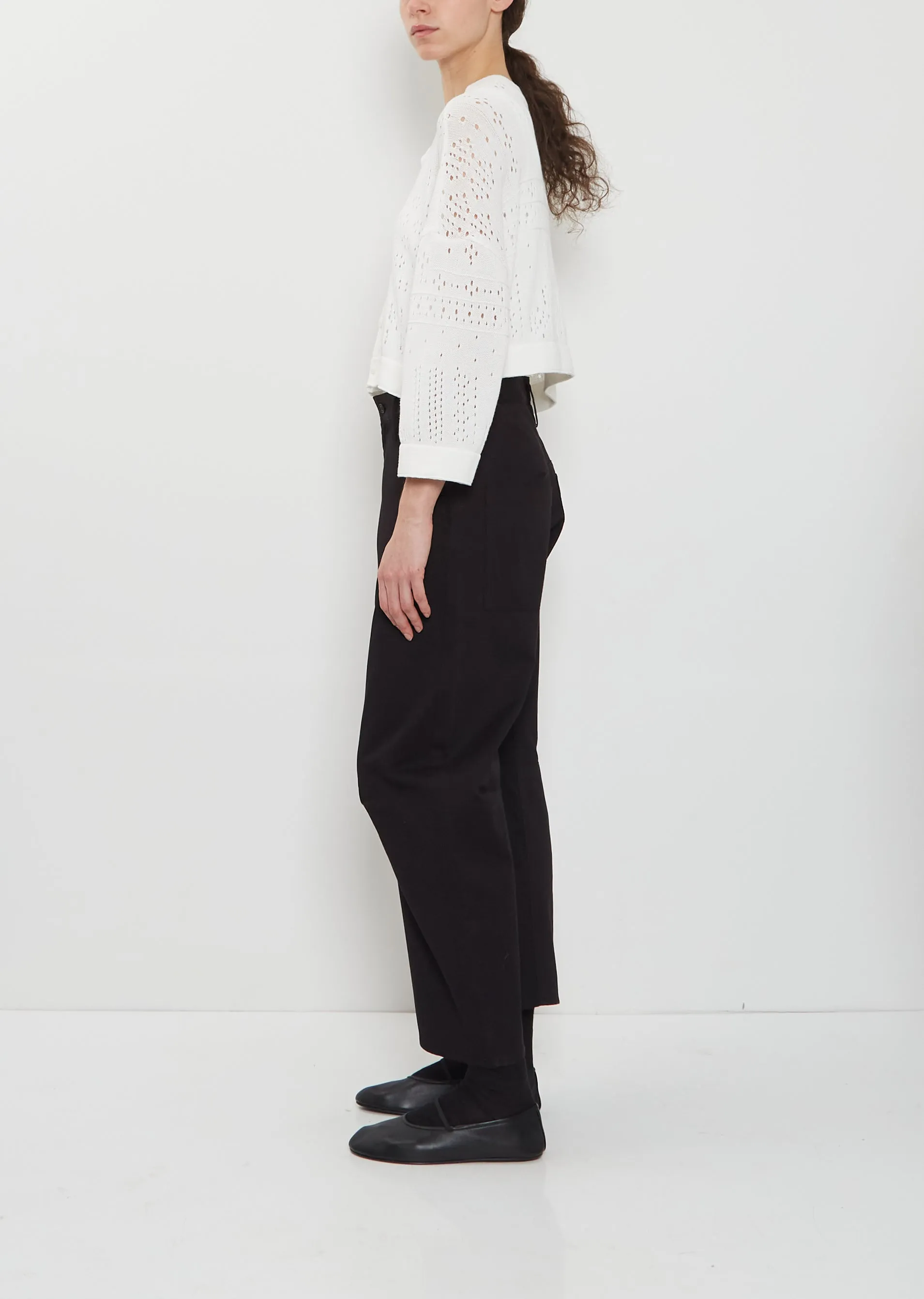 Cropped Cotton Knit Cardigan — White sold by La Garconne product image thumbnail 2