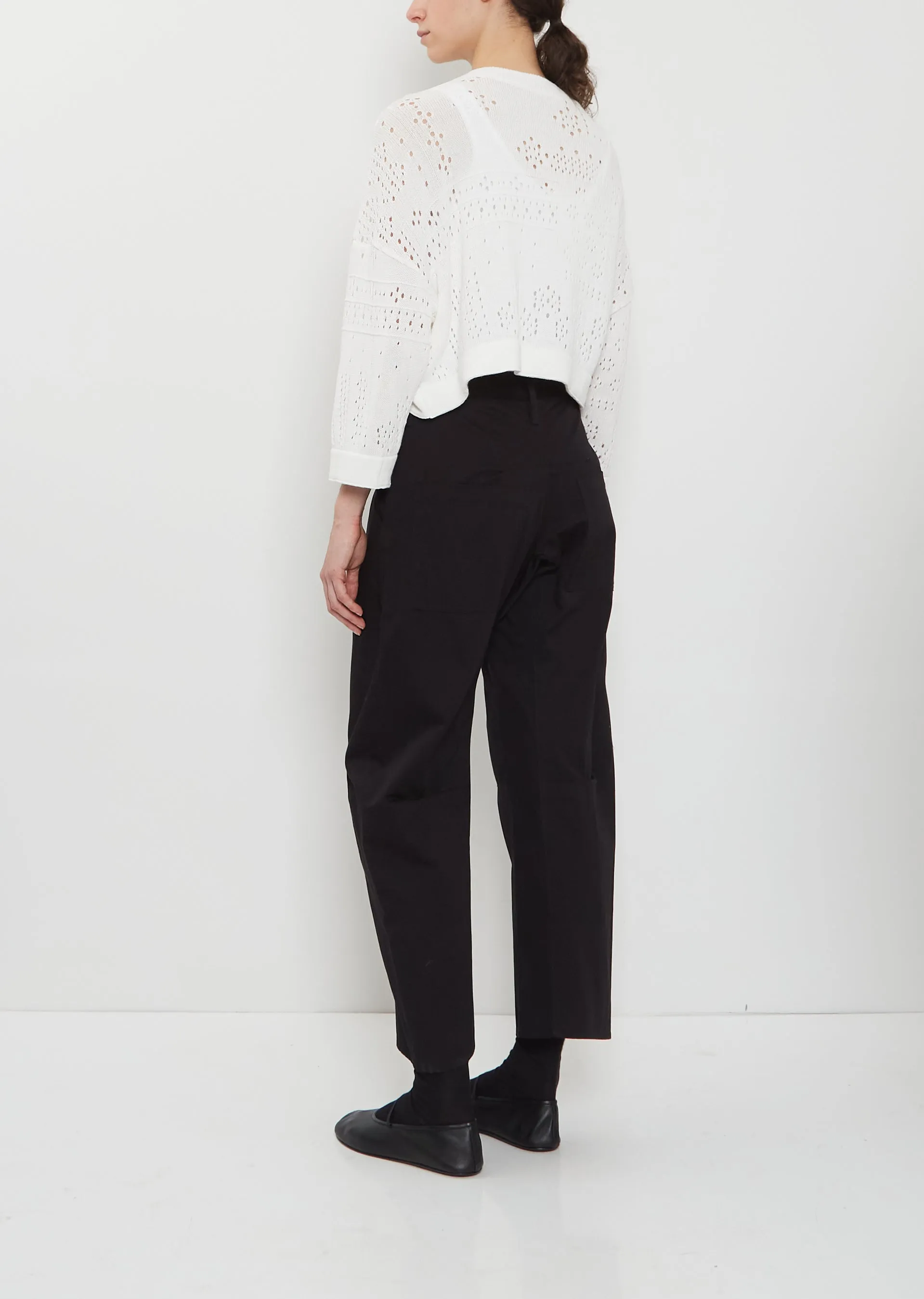 Cotton Twill Wide Pants — Black sold by La Garconne product image thumbnail 3
