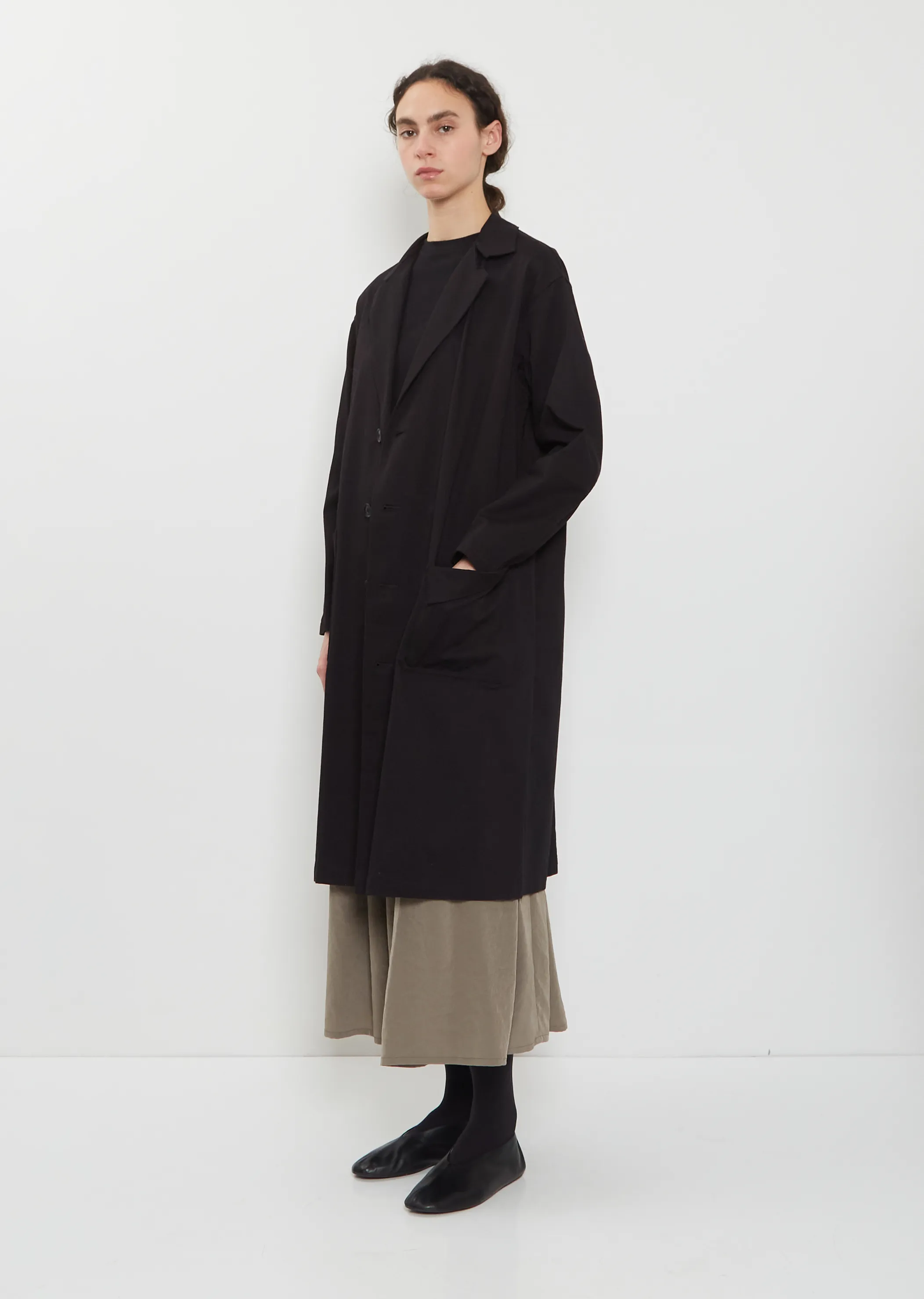 Hanging Collar Long Cotton Jacket sold by La Garconne product image thumbnail 4