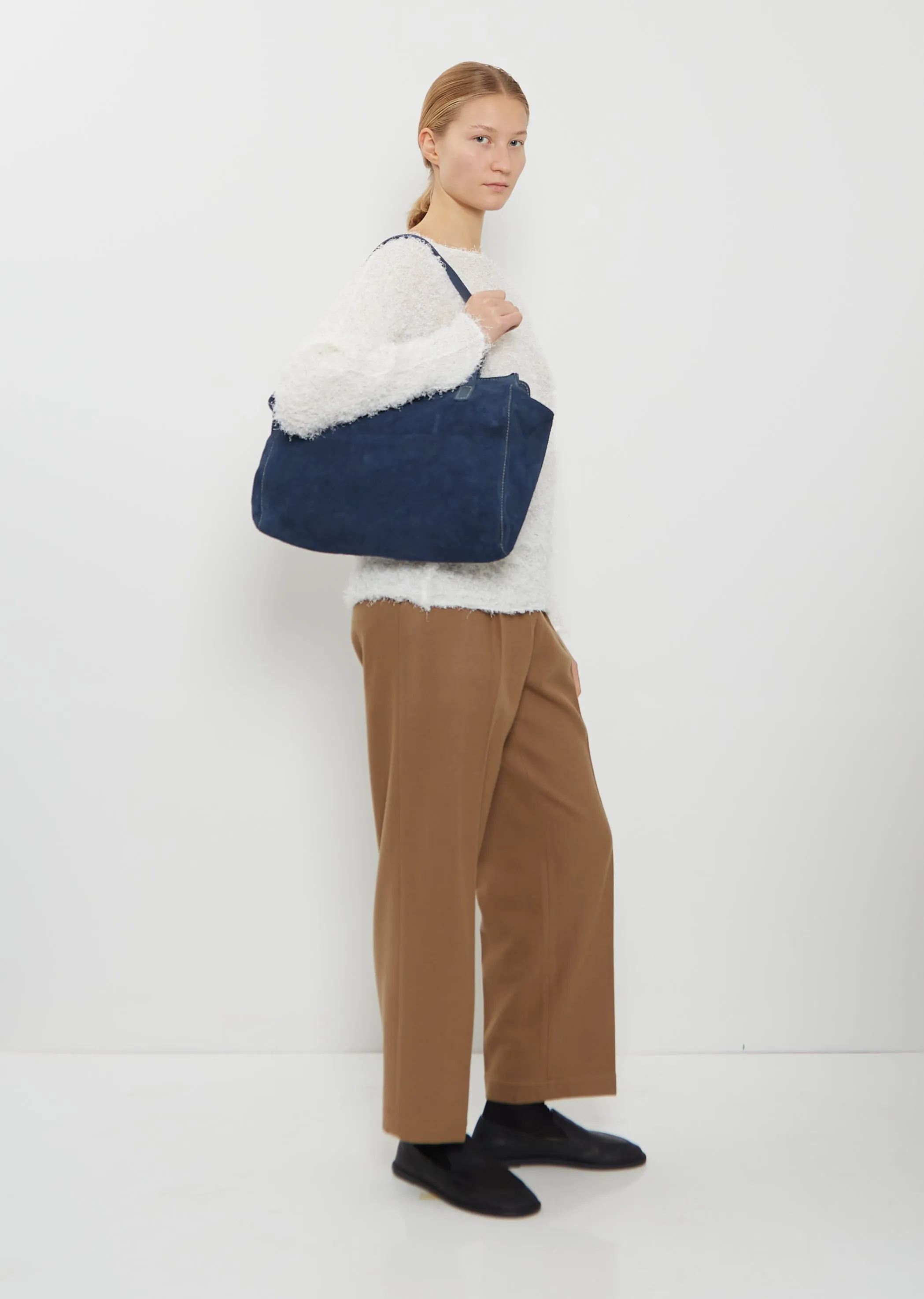 Handle Leather Bag — Navy sold by La Garconne product image thumbnail 2