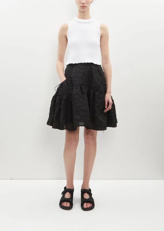 Gilly Skirt Grasmere Matelassé — Black sold by La Garconne