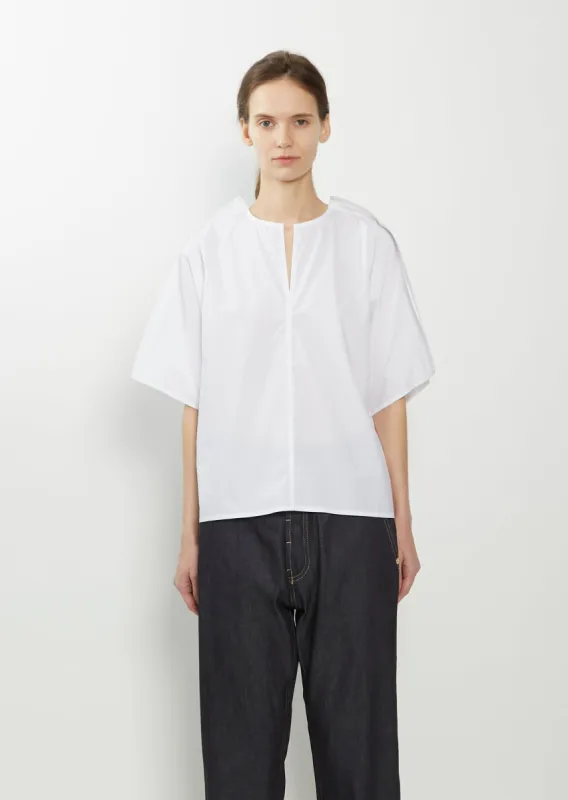 Basta Cotton Poplin Slit Top — White sold by La Garconne