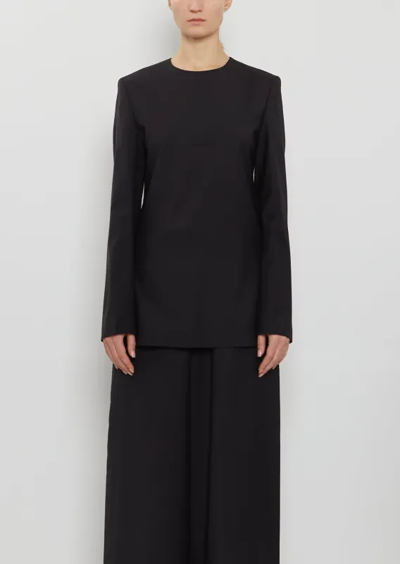 Tailored Dinner Wool Blouse sold by La Garconne