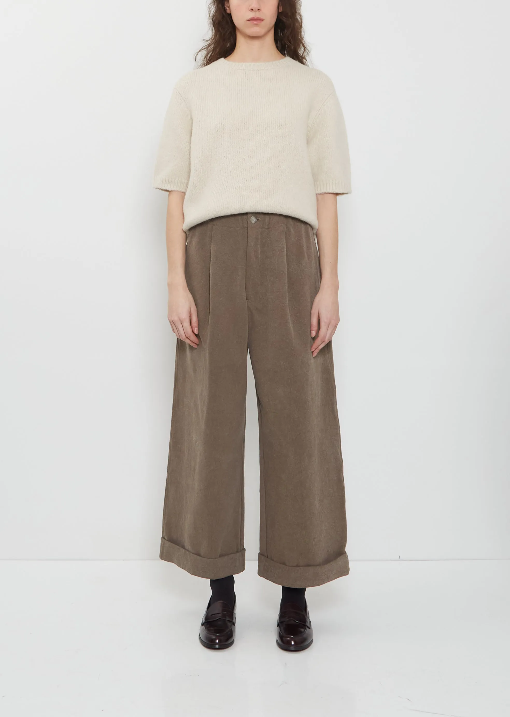 Cuffed Cotton Canvas Pants sold by La Garconne