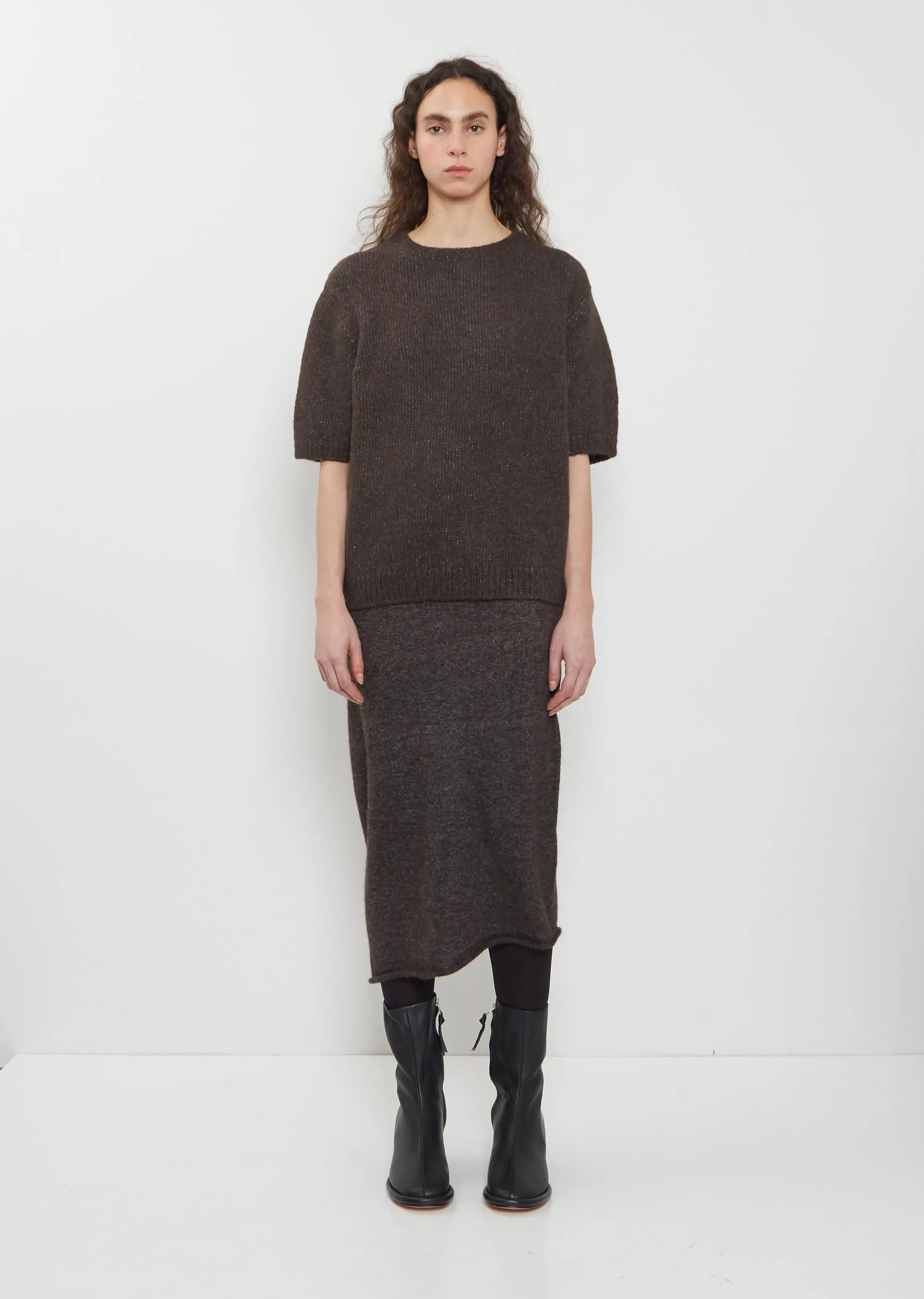 Loft Alpaca Cotton Crewneck Top — Coal sold by La Garconne product image thumbnail 4