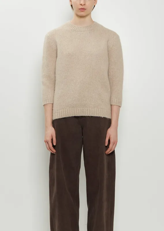 Loft Alpaca Cotton Crewneck Sweater — Antique made by Lauren Manoogian