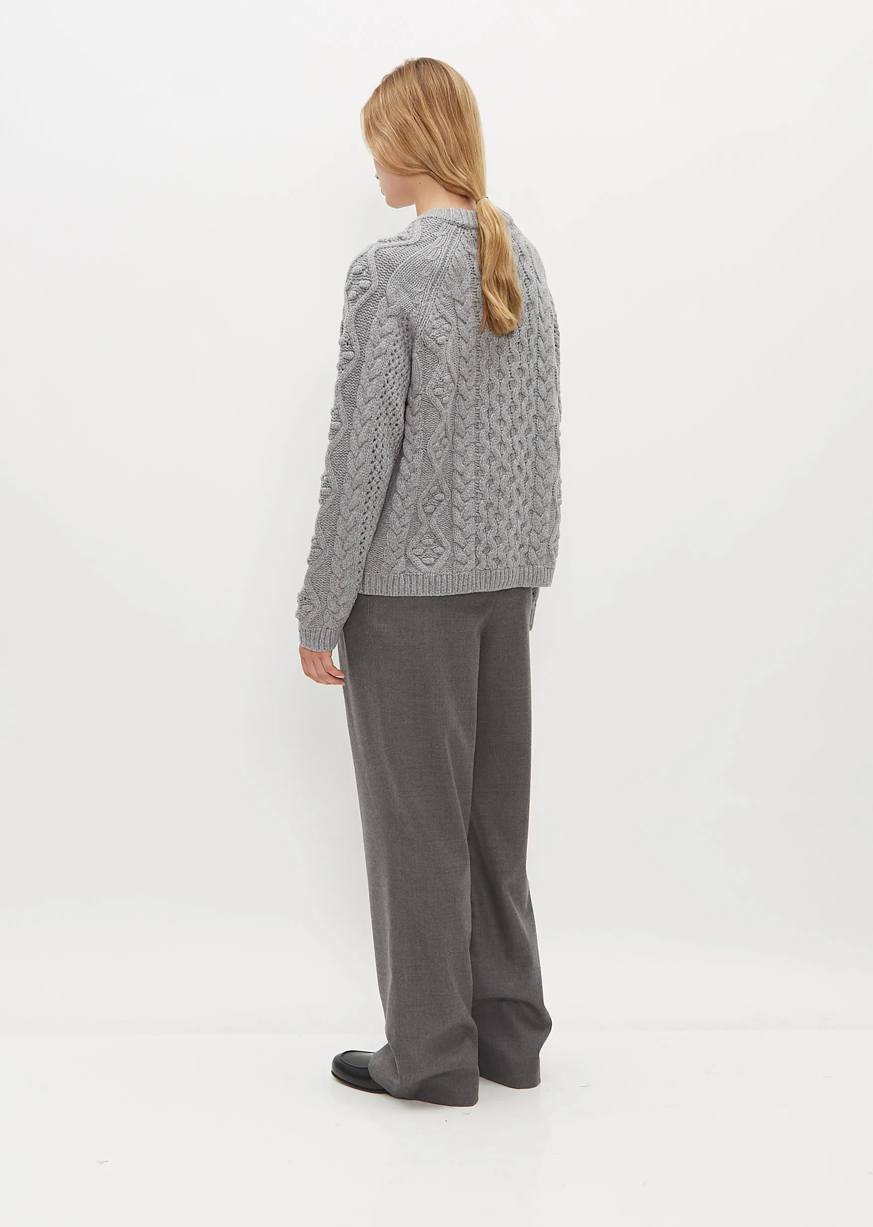 Kuma Merino Wool Cable Knit Cardigan sold by La Garconne product image thumbnail 3