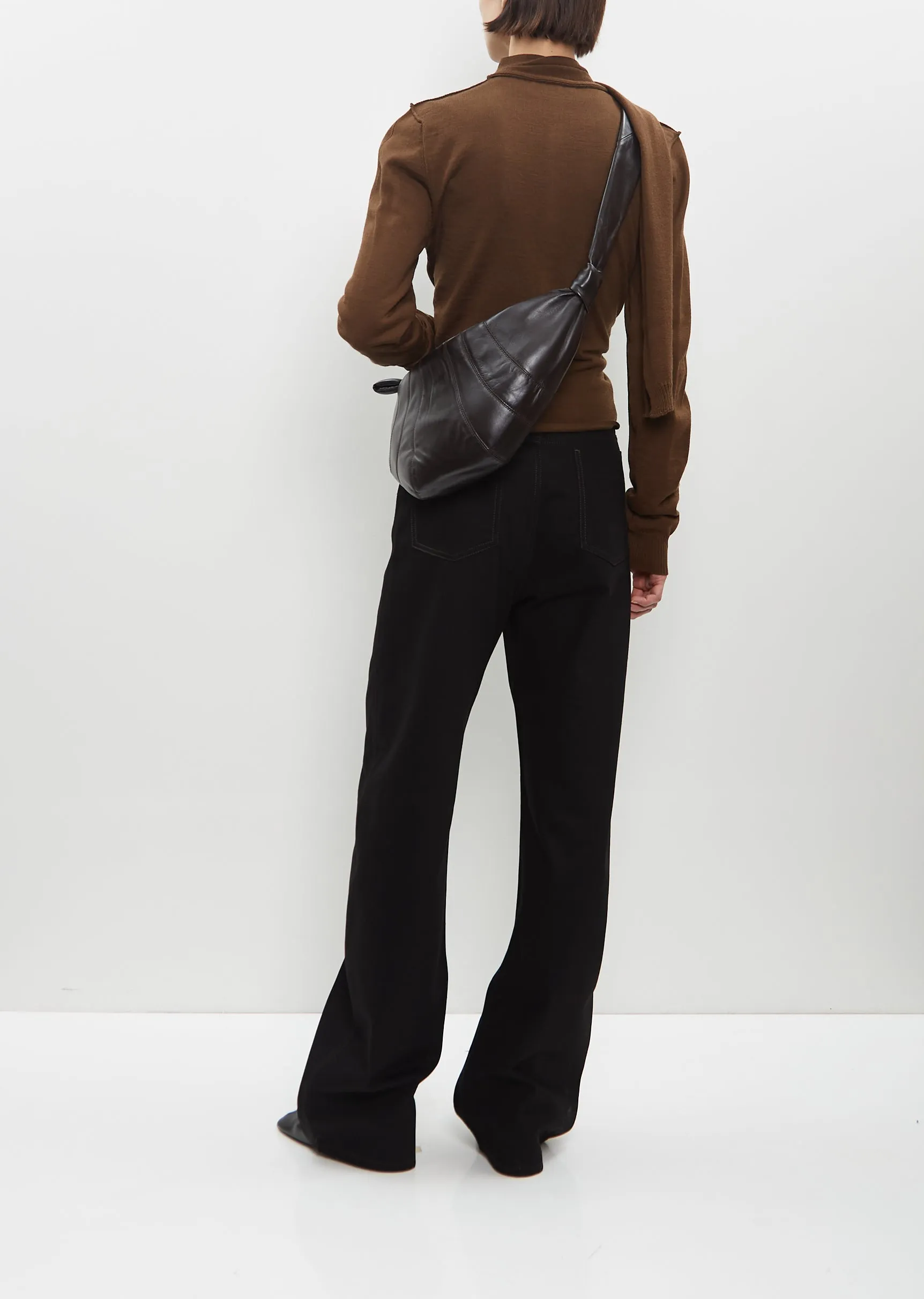 Medium Croissant Bag — Dark Chocolate sold by La Garconne product image thumbnail 4