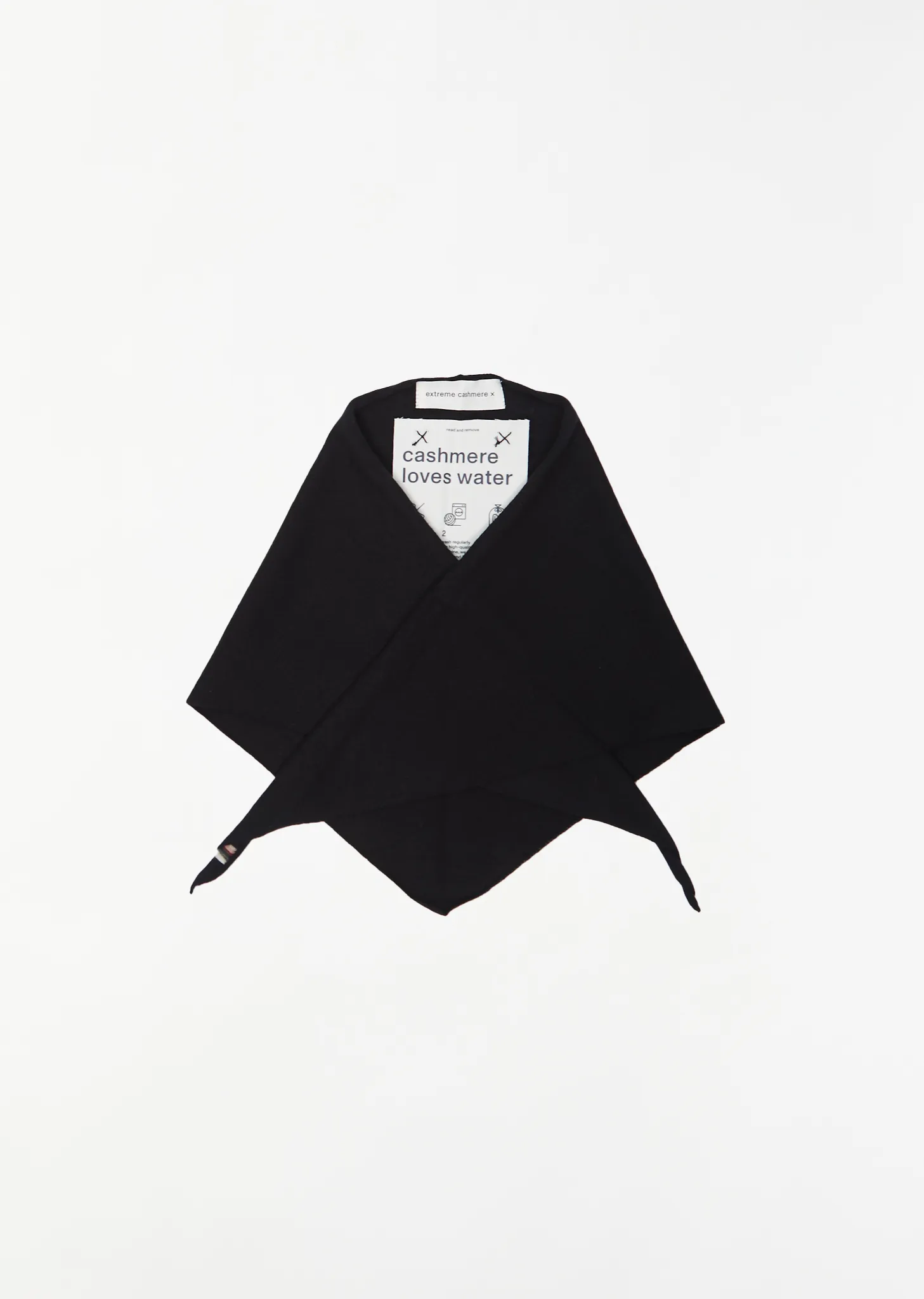 n°35 Bandana Stretch Cashmere Scarf — Raven sold by La Garconne