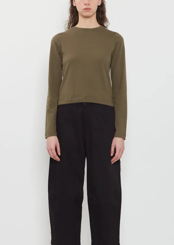 n°451 Lisa Cotton Cashmere Top — Army sold by La Garconne