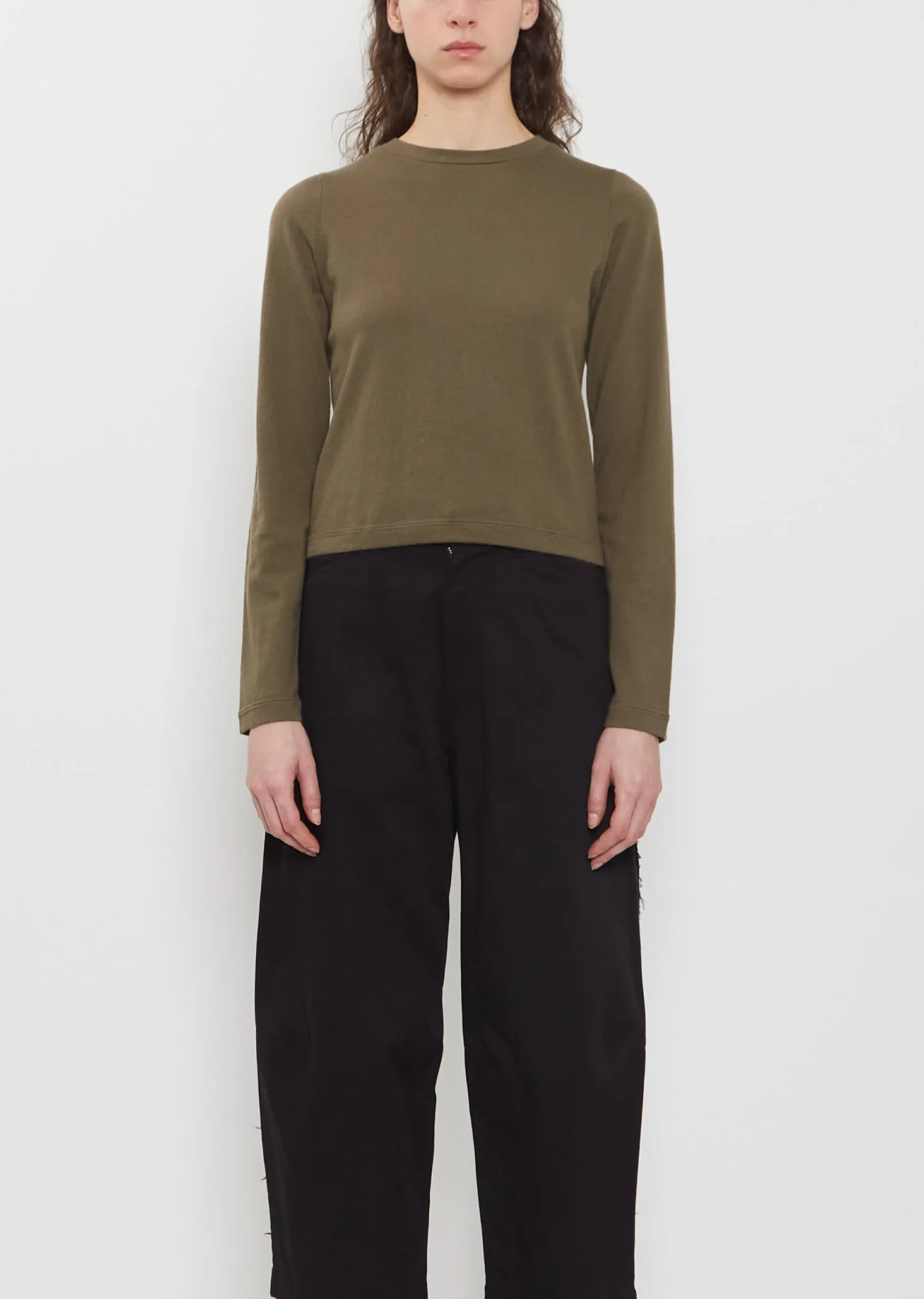 n°451 Lisa Cotton Cashmere Top — Army sold by La Garconne