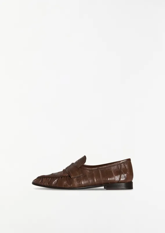 Soft Eel Leather Loafer — Light Brown made by The Row