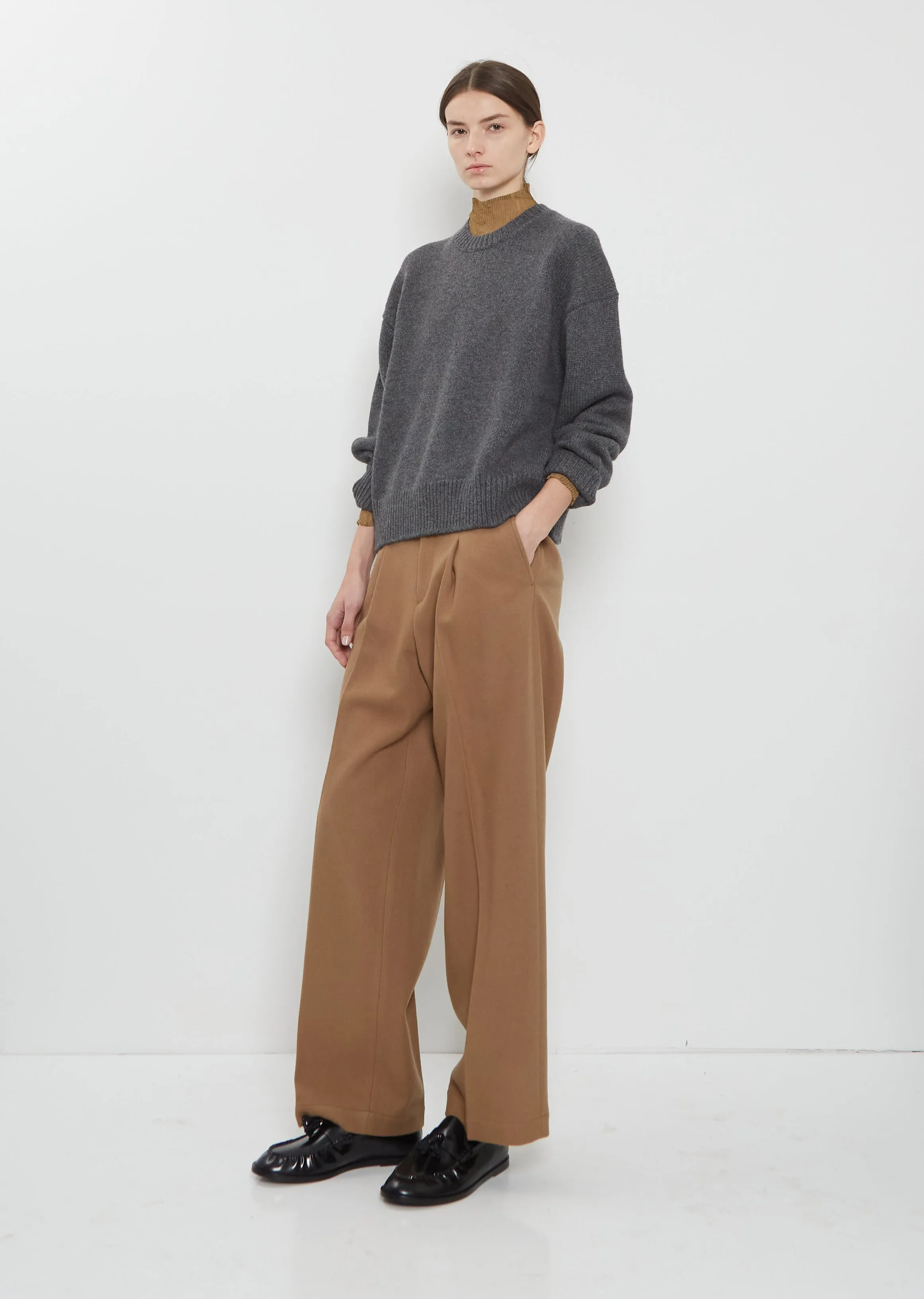 Pia Cashmere Crewneck Sweater — Anthracite Melange sold by La Garconne product image thumbnail 4