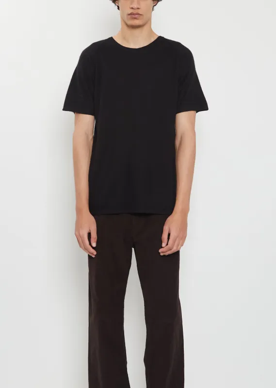 Raglan Cashmere T-Shirt Mono — Black sold by La Garconne