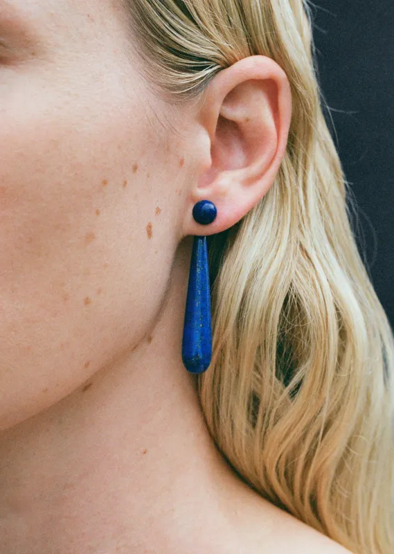 Medium Angelika Lapis Earrings sold by La Garconne