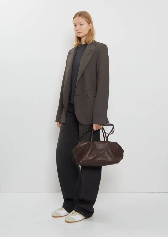 Matte Shoulder Bag, Small — Dark Brown sold by La Garconne