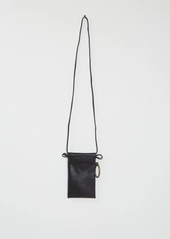 Matte Drawstring Bag, Small — Black sold by La Garconne