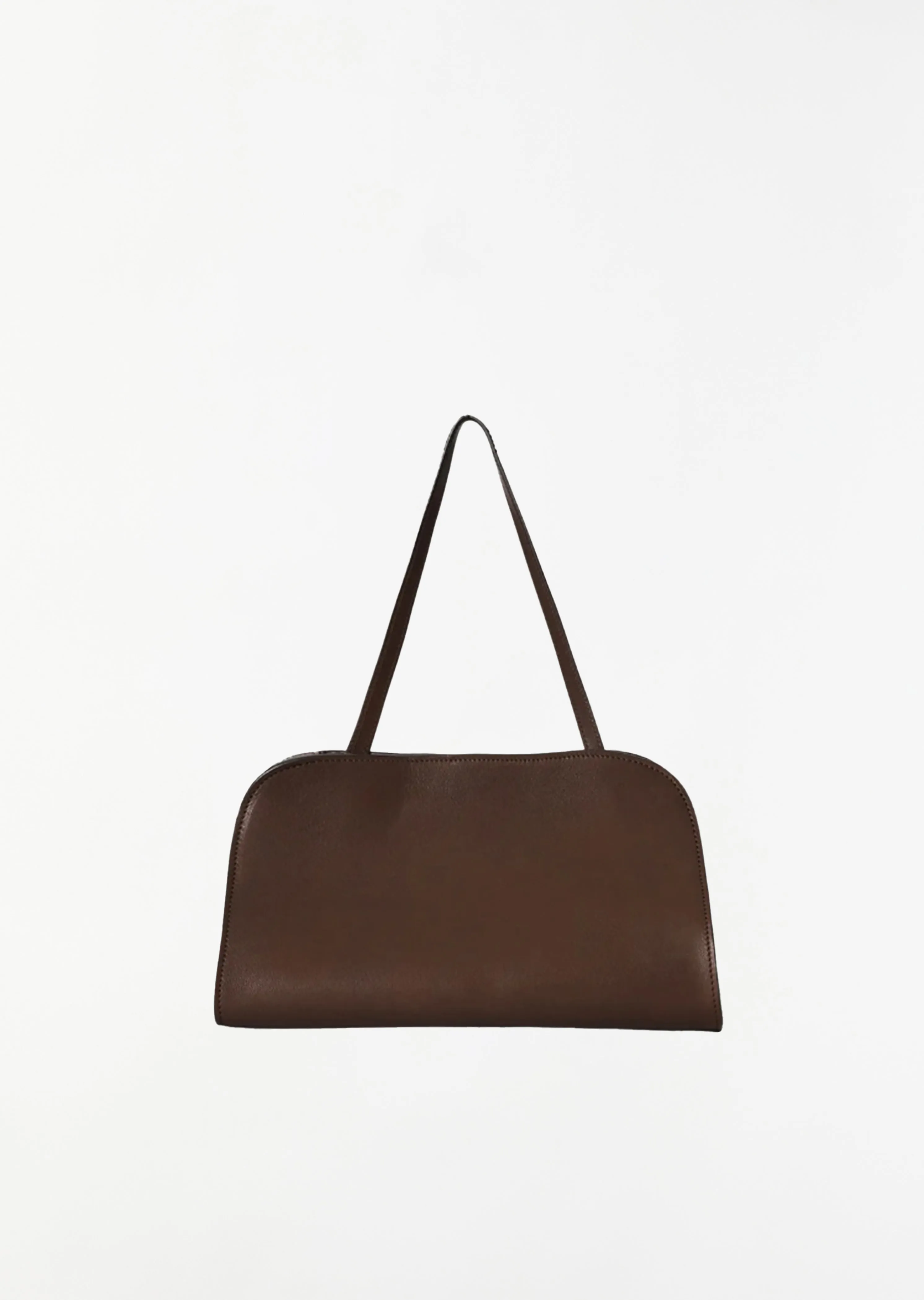 Peggy Saddle Leather Clutch — Deep Brown sold by La Garconne