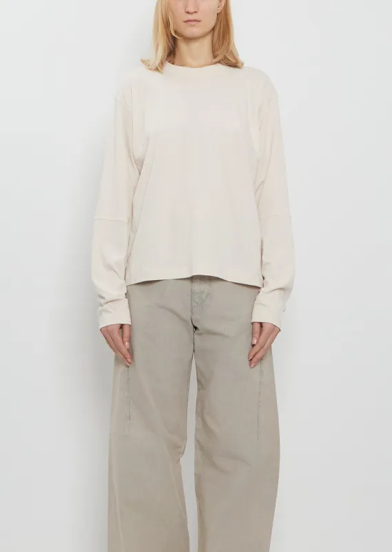 Coverstitch Long Sleeve Cotton T-Shirt sold by La Garconne