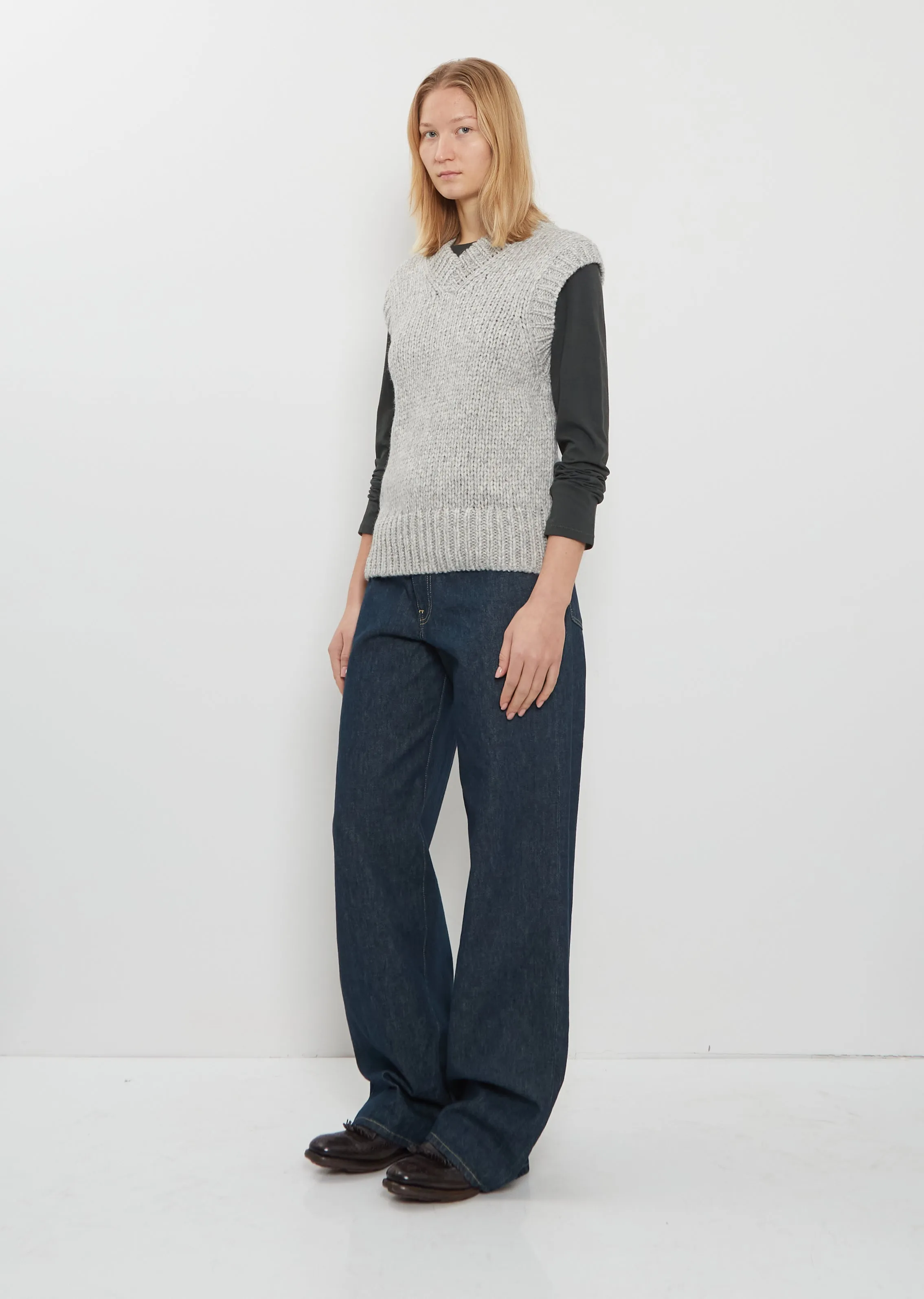 Hand Knit Alpaca Cotton Vest sold by La Garconne product image thumbnail 4