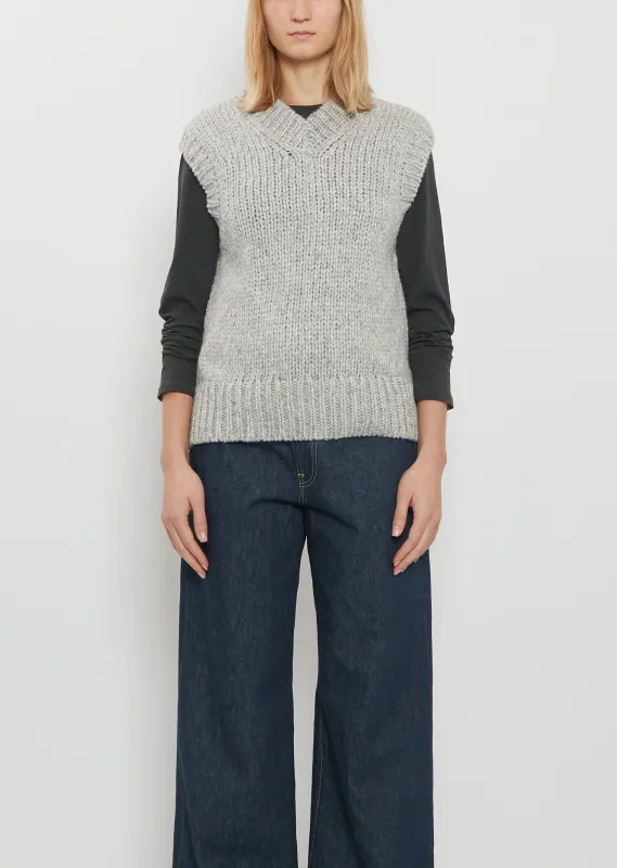 Hand Knit Alpaca Cotton Vest sold by La Garconne