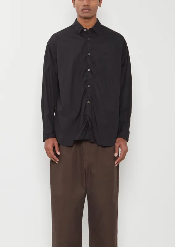 Ruched Placket Cotton Shirt sold by La Garconne